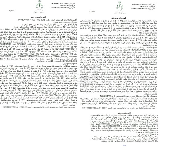 مزایده ششدانگ عرصه و اعیان یک قطعه آپارتمان وضعیت خاص با کاربری مسکونی 