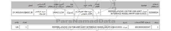 استعلام مبدل PEPPERL+FUCHS VIATOR USB HART INTERFACE  MODEL:HM-PF-USB-010031