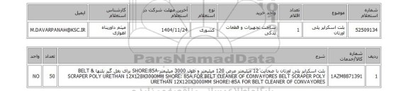 استعلام بلت اسکراپر پلی اورتان