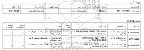 استعلام الکترونیکی، چراغ سیگنال ال ای دی