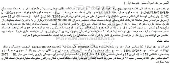 مزایده خودرو سواری هاچ بک پژوu5 207t    el