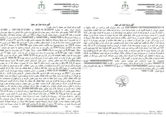 مزایده یک قطعه خانه به مساحت 143.6 مترمربع