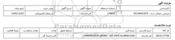 استعلام الکترونیکی، فنر فشاری