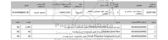 استعلام سیمان ضد سایش و متعلقات