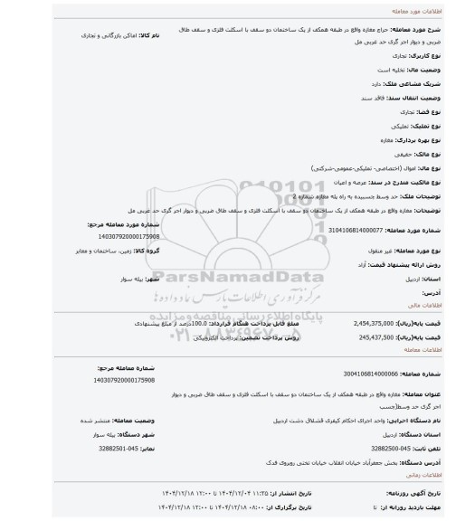 مزایده، مغازه واقع در طبقه همکف از یک ساختمان دو سقف با اسکلت فلزی و سقف طاق ضربی و دیوار اجر گری حد غربی مل