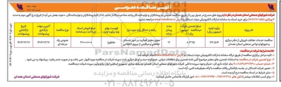 مناقصه خدمات حفاظت فیزیکی  نوبت دوم 