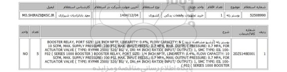 استعلام بوستر رله