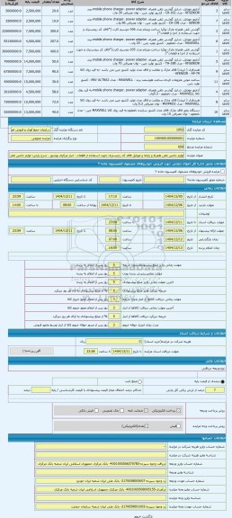 مزایده ، لوازم جانبی تلفن همراه و رایانه و موبایل فاقد کد رجیستری جهت استفاده از قطعات - انبار مرکزی بوشهر