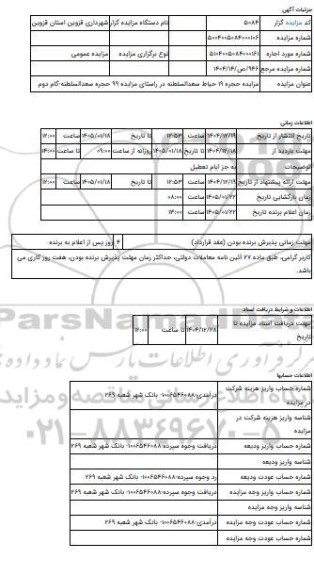 مزایده ، مزایده حجره 19 حیاط سعدالسلطنه در راستای مزایده 99 حجره سعدالسلطنه-گام دوم