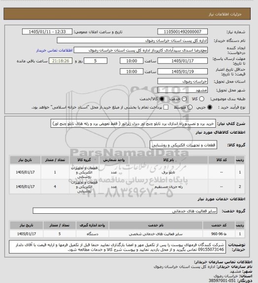 استعلام خرید برد  و نصب و راه اندازی برد تابلو چنج اور دیزل ژنراتور ( فقط تعویض برد و رله های تابلو چنج اور)