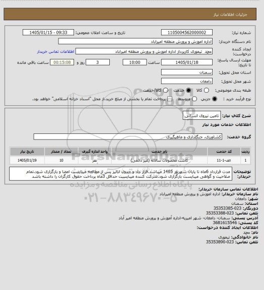 استعلام تامین نیروی انسانی
