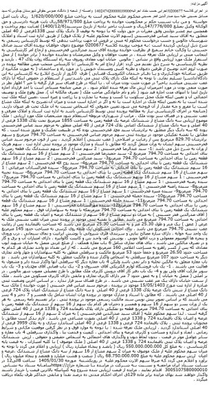 مزایده 3 دانگ پلاک ثبتی 1338فرعی از 40 اصلی 