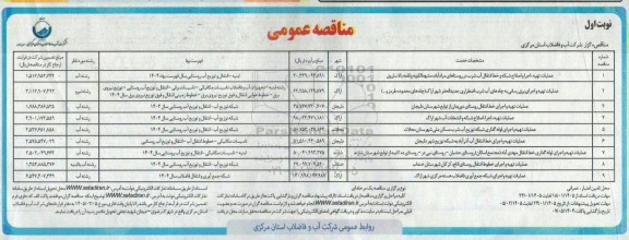 مناقصه عملیات تهیه، اجرا و اصلاح شبکه و خط انتقال آب شرب در روستاهای ...