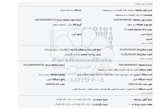 مزایده، یک واحد گاوداری در شیداصفهان