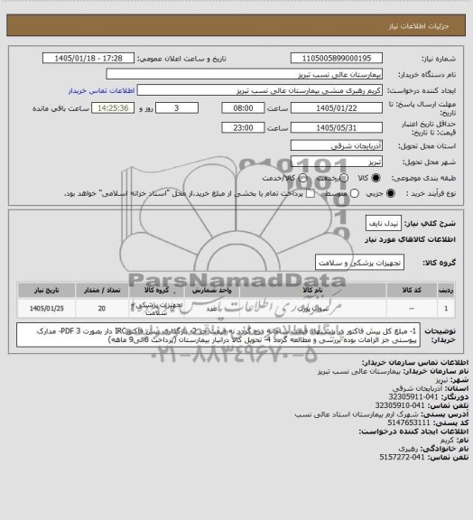 استعلام  نیدل نایف