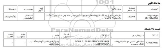 استعلام الکترونیکی، جازغالی کلمپی دو فک بابازوهای فلزی جاروبک کربن-مس مخصوص اسلیپ رینگ مگنت رول مشابه کاتالوگ