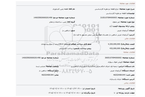 مزایده، قطعه دو نظریه کارشناسی