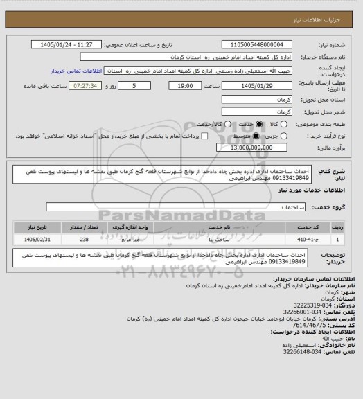 استعلام احداث ساختمان اداری اداره بخش چاه دادخدا  از توابع شهرستان قلعه گنج کرمان طبق نقشه ها و لیستهای پیوست  تلفن 09133419849 مهندس ابراهیمی