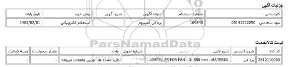 استعلام الکترونیکی، پره فن آلمینیوم