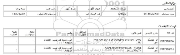 استعلام الکترونیکی، فن کولینگ تاور