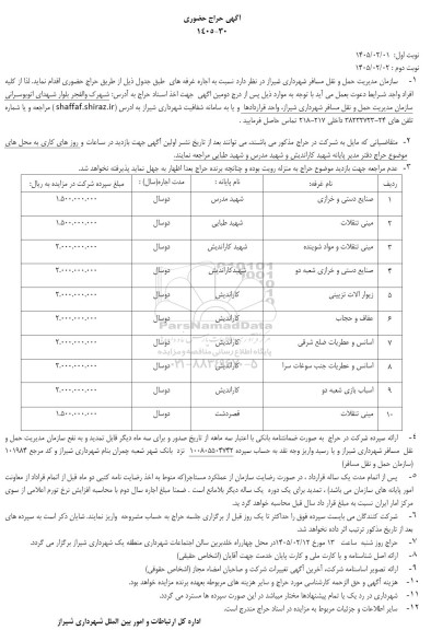 مزایده اجاره غرفه 