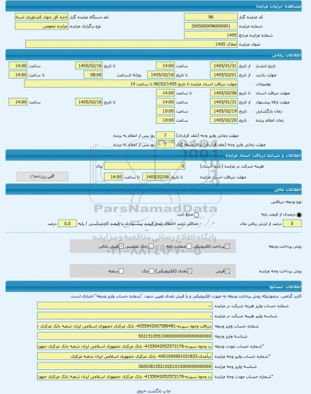مزایده ، املاک 1405 -مزایده ساختمان  - استان آذربایجان غربی