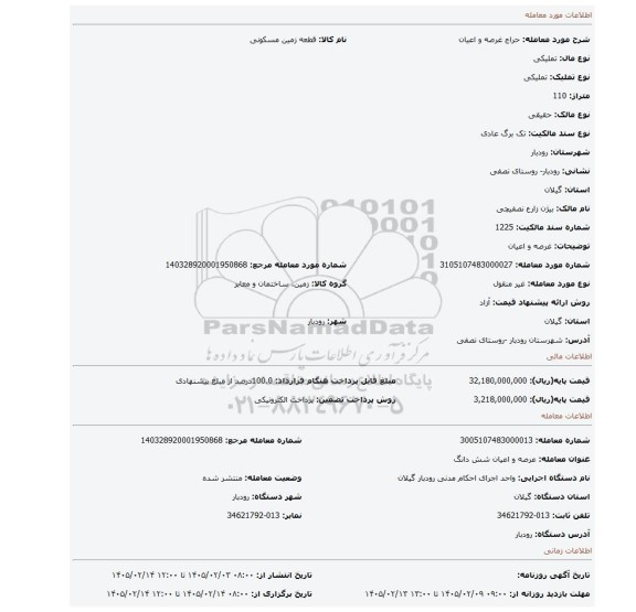 مزایده، غرصه و اعیان