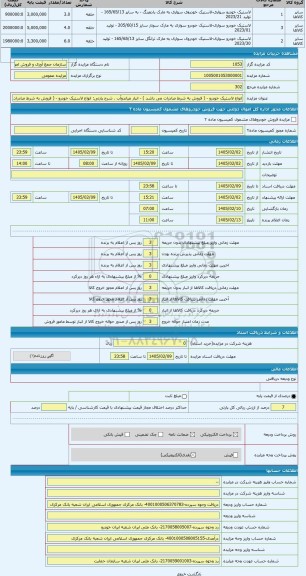 مزایده ، انواع لاستیک خودرو - ( فروش به شرط صادرات می باشد ) - انبار میاندوآب