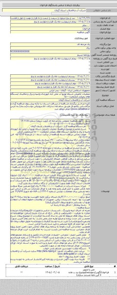 مناقصه, عملیات تکمیلی شبکه توزیع آب علی آباد کپورچال وابنیه و برق و مکانیک ایستگاه های پمپاژدر کنارمخزن ۱۵۰۰