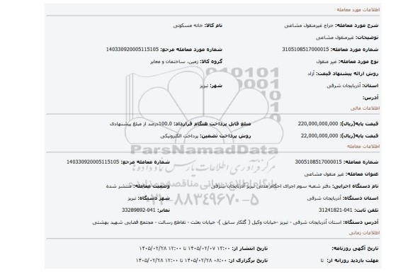 مزایده، غیرمنقول مشاعی