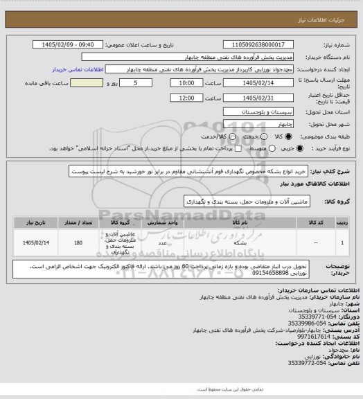 استعلام خرید انواع بشکه مخصوص نگهداری فوم آتشنشانی مقاوم در برابر نور خورشید به شرح لیست پیوست
