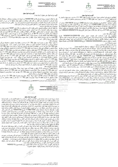مزایده ششدانگ یک واحد آپارتمان