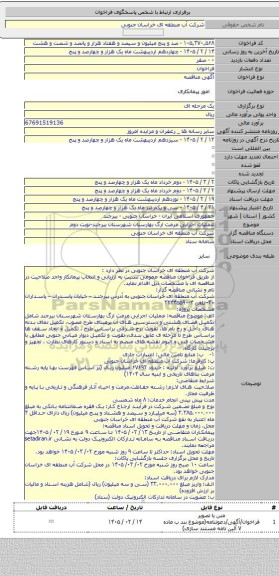 مناقصه, عملیات اجرایی مرمت ارگ بهارستان شهرستان بیرجند-نوبت دوم