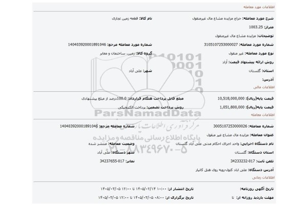مزایده، مزایده مشاع مال غیرمنقول
