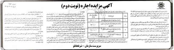 مزایده امور مربوط به پیمانکاری حمل متوفیات نوبت دوم 