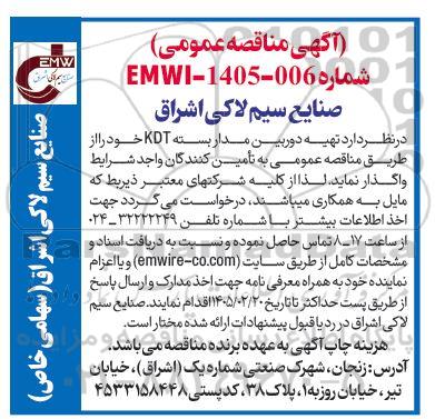 مناقصه تهیه دوربین مداربسته KDT 