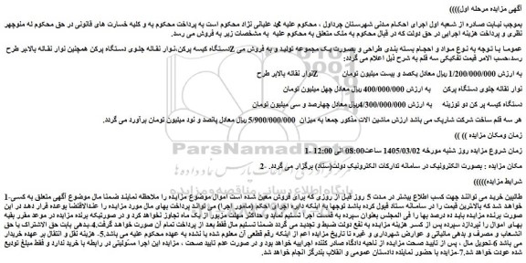مزایده نوار نقاله بالابر طرح z   و...