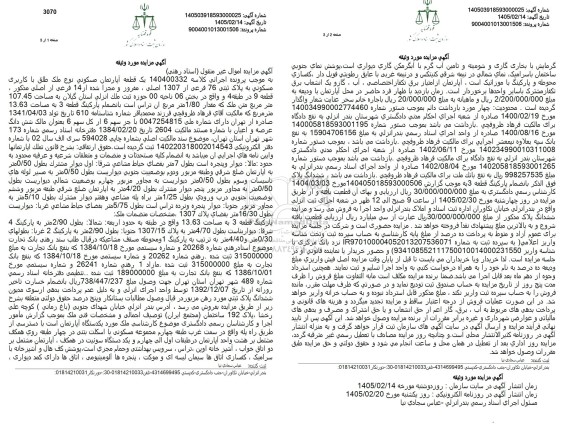 مزایده یک قطعه آپارتمان مسكونی نوع ملك طلق با کاربری مسکونی 
