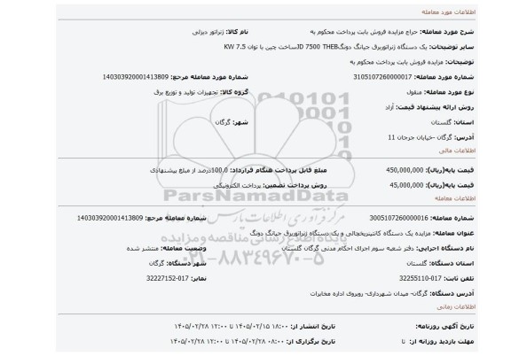 مزایده، مزایده فروش بابت پرداخت محکوم به