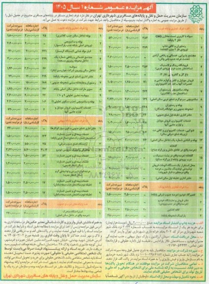 مزایده اجاره غرف تجاری مستقر در پایانه های مسافری