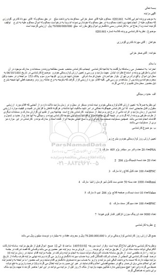 مزایده تعداد 20 عدد واشر سر سیلندر پژو 405  مارک psa و...