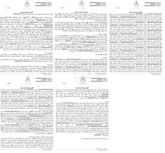 مزایده ششدانگ یک دستگاه آپارتمان به مساحت 145.12 متر مربع به پلاک ثبتی 14350 فرعی از 55 اصلی