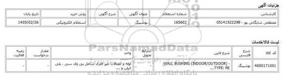 استعلام الکترونیکی، بوشینگ