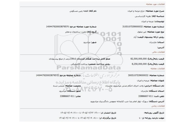 مزایده، عرصه و اعیان