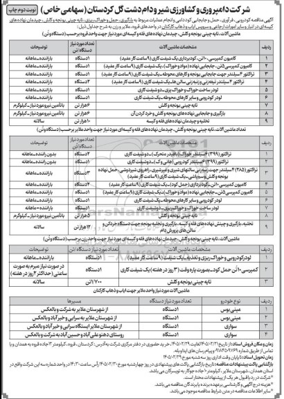 مناقصه گهی مناقصه کودرویی، فرآوری حمل و جابجایی، کود دامی و انجام عملیات مربوط به بارگیری حمل و خوراک ریزی...- نوبت دوم 