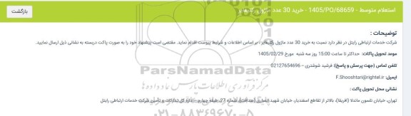 استعلام خرید 30 عدد ماژول ركتيفاير