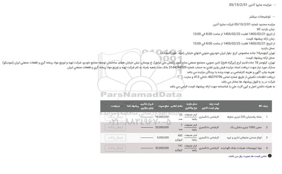 مزایده بشکه پلاستیکی....