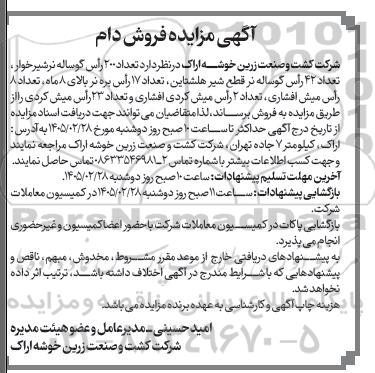 مزایده فروش دام