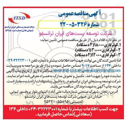 مناقصه کولر گازی 