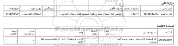 استعلام الکترونیکی، دوربین مدار بسته و ویدیو پرژکتور/سیستم های ارسال مخابراتی